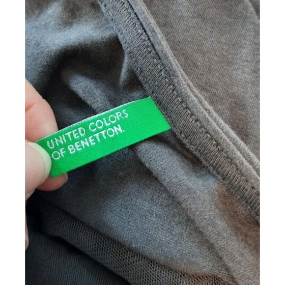 United Colors of Benetton womens grey midi scoop neck fit and flare dress size S - Picture 11 of 12